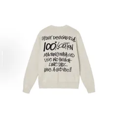 【新品未使用】2025秋冬新作 バックプリント ハンドライティング風 ブラック ニット スウェットシャツ クルーネック ストリート カジュアル Stussy ステューシー ユニセックス トップス 男女兼用