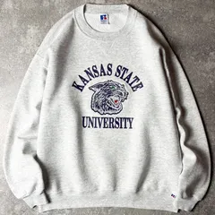 90s USA製 RUSSELL 3段 カレッジ プリント スウェット トレーナー XXL / 90年代 アメリカ製 オールド ラッセル 霜降り グレー