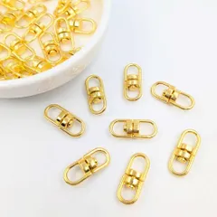 回転カン 小 ゴールド 17mm 10個セット 金色 接続パーツ キーホルダー金具 ジョイントパーツ 基礎金具 回転式カン スイベルカン ハンドメイドパーツ ストラップ ビーズクラブ