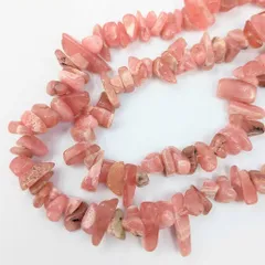 インカローズ さざれ石 大 天然石 連売り 1連38cm 5mm～15mm ロードクロサイト ビーズ パワーストーン ピンク 赤色 紅色 ハンドメイドパーツ ブレスレット お守り ネックレス ピアス リング ビーズクラブ