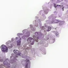 アメジスト さざれ石 大 天然石 連売り 1連38cm 6mm～14mm 紫水晶 ビーズ パワーストーン 紫色 バイオレット パープル ハンドメイドパーツ ブレスレット お守り ネックレス ピアス リング ビーズクラブ