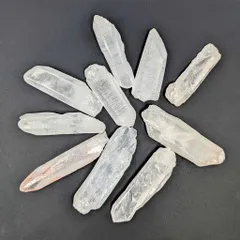 ポイント 大 クリスタル 天然石 クリアカラー 約10個セット 約35～55mm 水晶 魔除け 浄化 お守り用 厄除け スピリチュアル パワーストーン ビーズクラブ