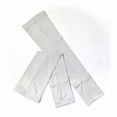 アームカバー uvカット 接触冷感 ライトグレー 手の甲まで 日焼け防止 UPF50+ 腕カバー 灰色 ロング丈 ひんやり 無地 紫外線対策 日よけ スポーツ メンズ レディース ビーズクラブ