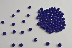 ガラスビーズ ボタンカット No.62 6mm 濃いブルー 連売り ビーズパーツ ネックレス ブレスレット ビーズクラブ