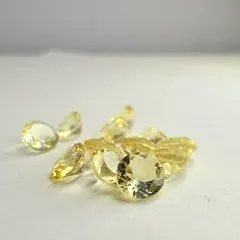 11月誕生石《宝石質シトリン》ラウンドファセットカット ルース 4mm【2粒セット】天然石/ジュエリー素材