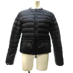 デュベティカ DUVETICA アイスリング 美品 ダウンジャケット ブルゾン ノーカラー キルティング 切り替え 黒 ブラック 40 約M