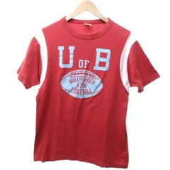チャンピオン CHAMPION 90s ヴィンテージ 復刻 ランタグ ナンバリング UofB Tシャツ カットソー 半袖 シングルステッチ 赤 レッド M ■MET1
