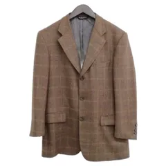 ブルックスブラザーズ BROOKS BROTHERS ウール カシミヤ チェック シングル 3B ジャケット テーラード ブレザー 40 ブラウン系