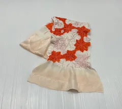 帯揚げ/絞り/白×オレンジ/美品/正絹/8997