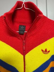 アディダス オリジナルス 95 トレフォイル 炎 ウール ニット トラックジャージ ジップアップ ジャケット