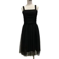 セオリーリュクス theory luxe ワンピース キャミワンピース チュール ひざ丈 フレア 38 黒 ブラック 