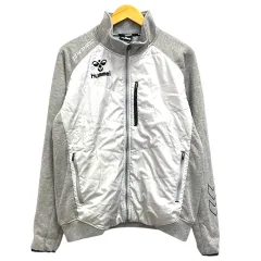 hummel ブルゾン ジップアップ ナイロン 切替 ロゴ刺繍 長袖 O グレー