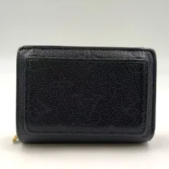 LOUIS VUITTON ポルトフォイユ クレア モノグラムアンプラント モノグラムアンプラント ノワール レザー ブラック 二つ折り財布 ゴールド M80151