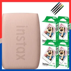 【人気商品】Link3 mini instax スマホプリンター ローズピンク＆フィルム40枚＆デコペン(6点セット) チェキ