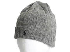 【お得なクーポン配布中!】 ポロ ラルフローレン ニット キャップ メンズ レディース フリーサイズ 古着 ワンポイント ケーブル ニット帽 ワッチ ビーニー 帽子 グレー