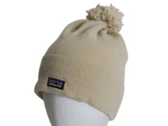 【お得なクーポン配布中!】 パタゴニア ヴィンテージ タウン ビーニー キャップ メンズ レディース フリーサイズ 17年製 ボンボン付き ウール ワンポイント ナチュラル