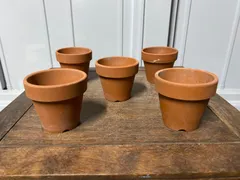 植木鉢　素焼き　2.5号　5点セット　小品盆栽　観葉植物　多肉植物　山野草　草花　花　雑木　松盆栽　ミニ盆栽　サボテン　鉢　盆栽鉢