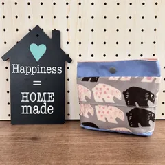 No.55 ミニタオルも入る！ティッシュポーチ✴︎北欧くまさん