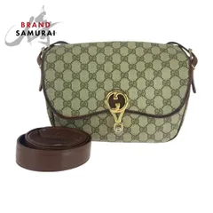 GUCCI グッチ ヴィンテージ オールドグッチ ベージュ ブラウン ゴールド金具 GGスプリームキャンバス 斜め掛け ショルダーバッグ 505015【中古】