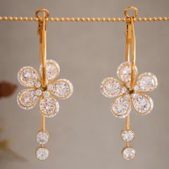 金属アレルギー対応⭐︎ジルコニア花フープピアス