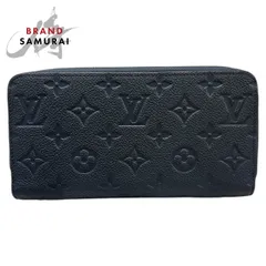 美品 LOUIS VUITTON ルイヴィトン モノグラム アンプラント ジッピーウォレット ネイビー ゴールド金具 PVC/レザー M62121 長財布 S1-00005【中古】