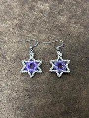 星型　ピアス　シルバーxライトパープル