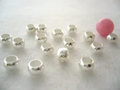 ビーズクラブ ロンデル メタルビーズ 円筒 リング 模様 白銀 6mm 50個 ブレスレット ネックレス 金具 金属ビーズ パーツ