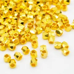 ビーズクラブ ロンデル メタルビーズ 金 四角多面 小 50個 3mm メタルビーズ ブレスレット 金具 金属ビーズ パーツ