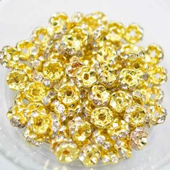 ビーズクラブ ロンデル メタルビーズ スペーサー 金 波型 45個 5mm メタルビーズ ブレスレット 金具 金属ビーズ パーツ