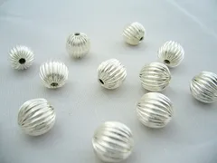 ビーズクラブ ロンデル メタルビーズ りんご シルバー 50個 10mm ブレスレット ネックレス 金具 金属ビーズ パーツ