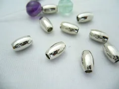 ビーズクラブ ロンデル メタルビーズ 筒 つつ 銀 シルバー 50個 8mm ブレスレット ネックレス 金具 金属ビーズ パーツ