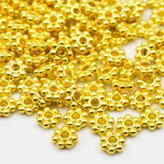 ビーズクラブ ロンデル メタルビーズ ７画小 金ゴールド 50個 5mm メタルビーズ ブレスレット 金具 金属ビーズ パーツ