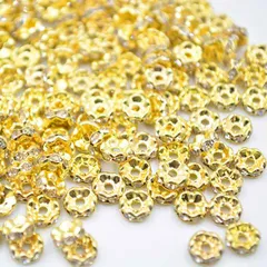 ビーズクラブ ロンデル メタルビーズ スペーサー 金 波型 45個 6mm パーツ メタルビーズ ブレスレット 金具 金属ビーズ