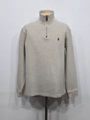 105 ポロラルフローレン ハーフジップアップ スウェット ベージュ