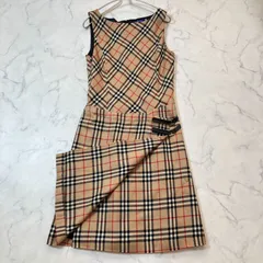 BURBERRY LONDON ノースリーブワンピース ロング ノバチェック Aライン ベージュ レディース R0068