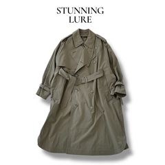 美品 スタニングルアー トレンチオーバーコート S カーキ 22SS 定価