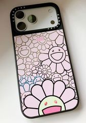 人気 CASETIFY MagSafe対応 村上隆 ピンクフラワー 鏡面 iPhoneケース