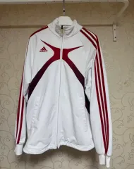 adidas アディダス ジャージ ヨーロッパ 紅白 トラックジャージ 白 レッド ジップアップ