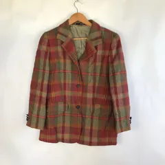 DAKS チェック柄ウールジャケット メンズ レッド×グリーン 3112202601100067