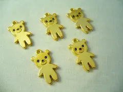チャーム くま クマ 金 10個 24mm ビーズクラブ