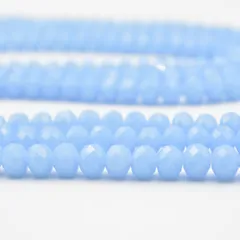 ビーズクラブ ガラスビーズ ボタンカット No.42 8mm ブルー 連売り ビーズパーツ ネックレス ブレスレット ハンドメイド