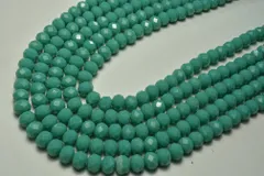 ビーズクラブ ガラスビーズ ボタンカット No.55 8mm 青緑 連売り ビーズパーツ ネックレス ブレスレット ハンドメイド