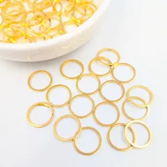 メタルフープ 10mm 8個 リング 太 プレーン 金 ピアス イヤリング パーツ ビーズクラブ