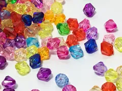 ビーズクラブ プラスチックビーズ アクリルビーズ ダイヤカット 6mm アソート ミックス 100個