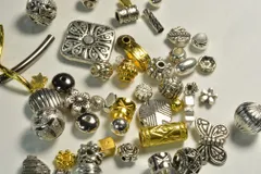 ビーズクラブ ロンデル メタルビーズ 各種 50個 アソート ミックス 金 銀 ブレスレット ネックレス 金具 金属ビーズ パーツ