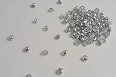 ビーズクラブ ガラスビーズ ボタンカット No.98 6mm グレー 連売り ビーズパーツ ネックレス ブレスレット