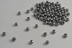 ビーズクラブ ガラスビーズ ボタンカット No.99 6mm グレー 連売り ビーズパーツ ネックレス ブレスレット