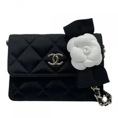 【中古】 CHANEL シャネル ミニミニマトラッセ  カメリア チェーンバッグ ランダムシリアル ブラック 女性  25020239 KJ