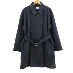 エマクローズ トレンチコート アウター ベルト付き メンズ Lサイズ 濃紺 EMMA CLOTHES 【中古】