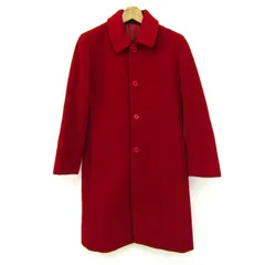 イネド ステンカラーコート アウター ロングコート カシミヤ混 レディース 2サイズ レッド INED 【中古】